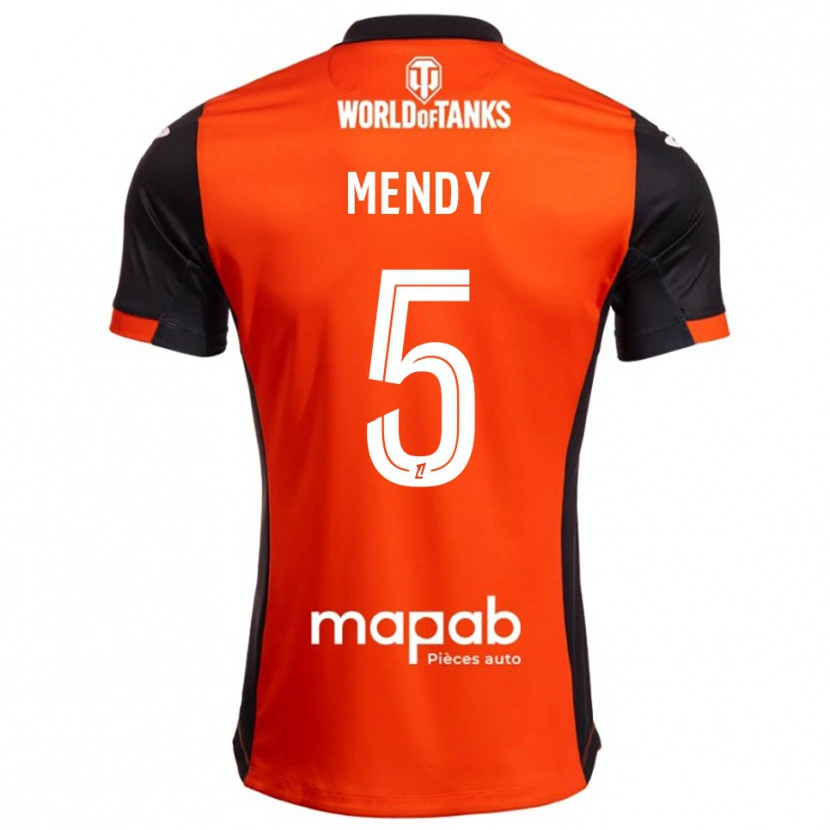 Danxen Mulher Camisola Benjamin Mendy #5 Preto Laranja Principal 2025/26 Camisa