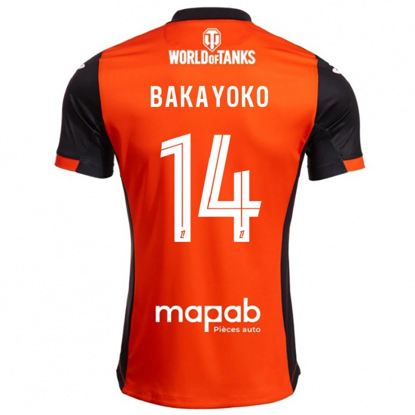 Danxen Mulher Camisola Tiemoué Bakayoko #14 Preto Laranja Principal 2025/26 Camisa
