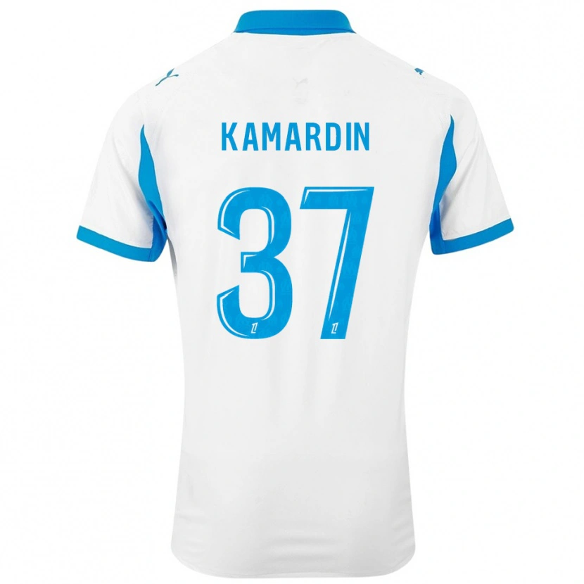 Danxen Mulher Camisola Aaron Kamardin #37 Branco Azul Celeste Principal 2025/26 Camisa