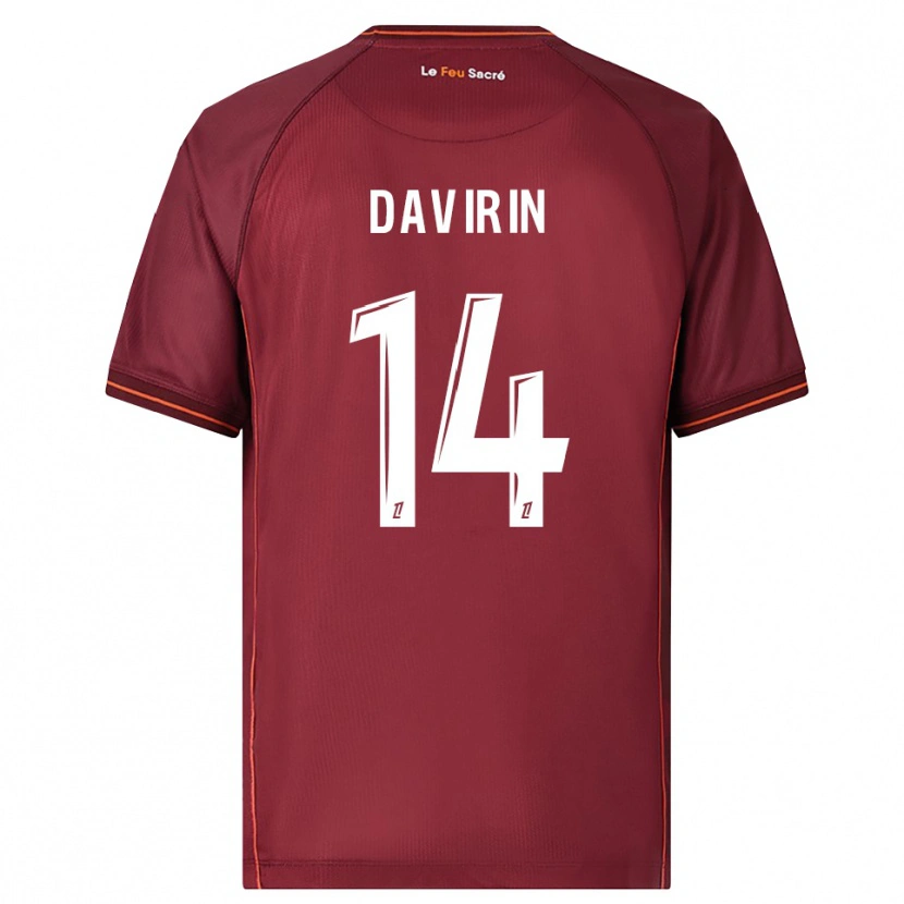 Danxen Mulher Camisola Pierre-Alexandre Davirin #14 Borgonha Branco Principal 2025/26 Camisa