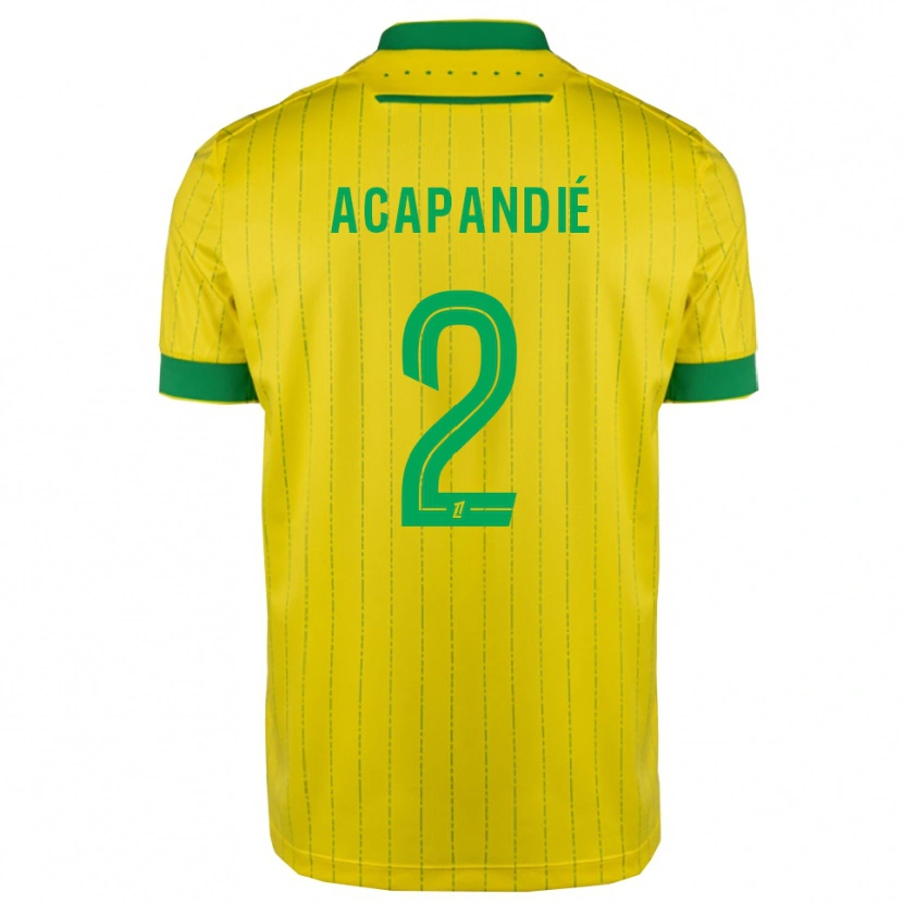 Danxen Mulher Camisola Mathieu Acapandié #2 Amarelo Verde Principal 2025/26 Camisa