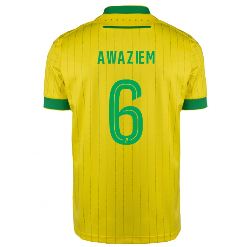 Danxen Mulher Camisola Chidozie Awaziem #6 Amarelo Verde Principal 2025/26 Camisa