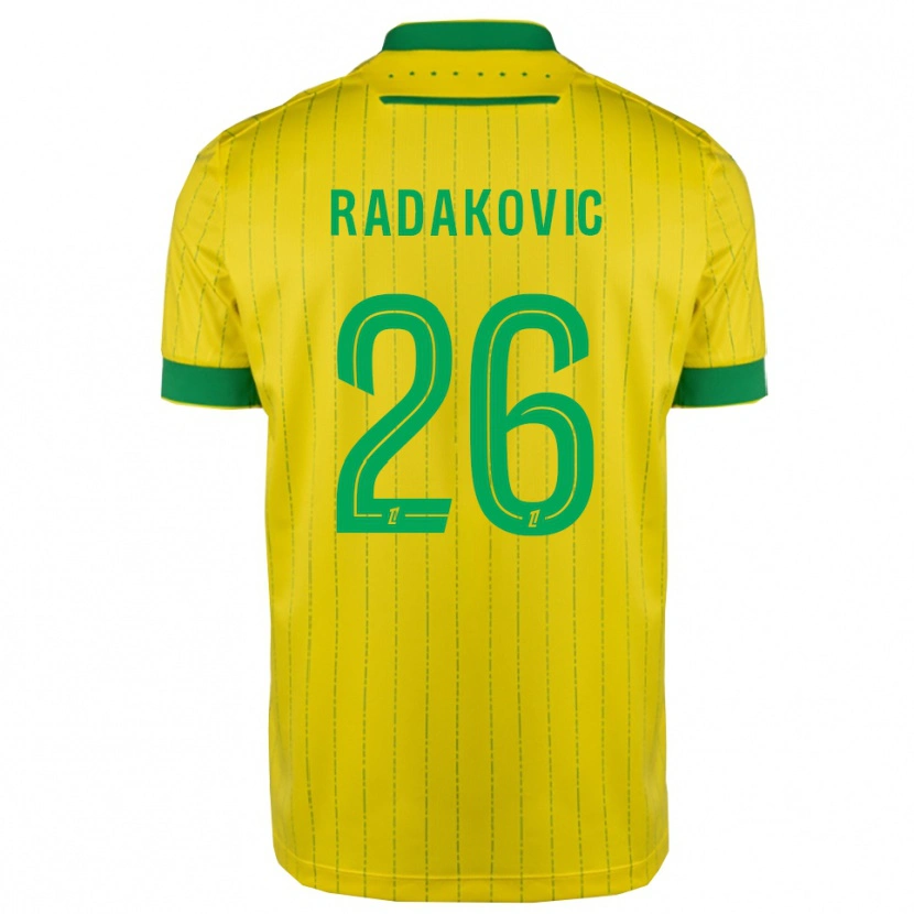 Danxen Mulher Camisola Uros Radakovic #26 Amarelo Verde Principal 2025/26 Camisa