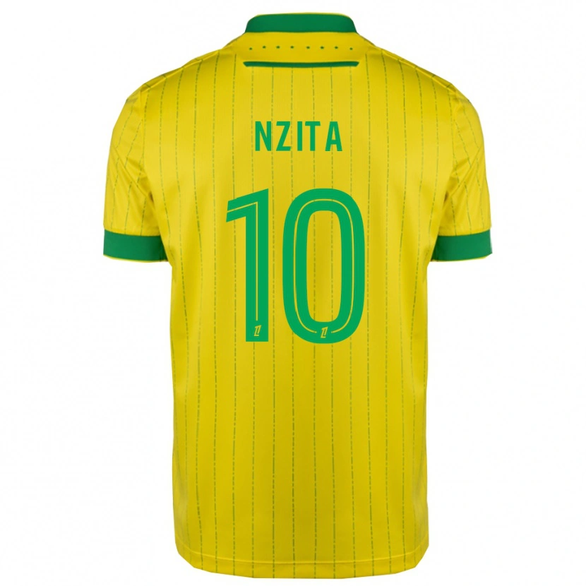 Danxen Mulher Camisola Brayan Nzita #10 Amarelo Verde Principal 2025/26 Camisa