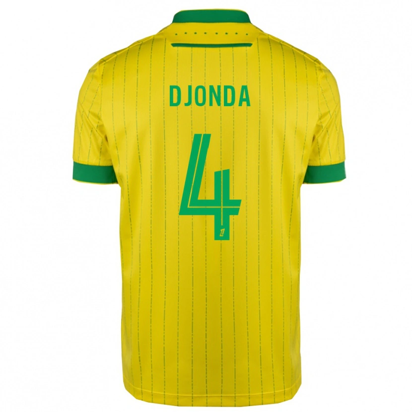 Danxen Mulher Camisola Christian Djonda #4 Amarelo Verde Principal 2025/26 Camisa