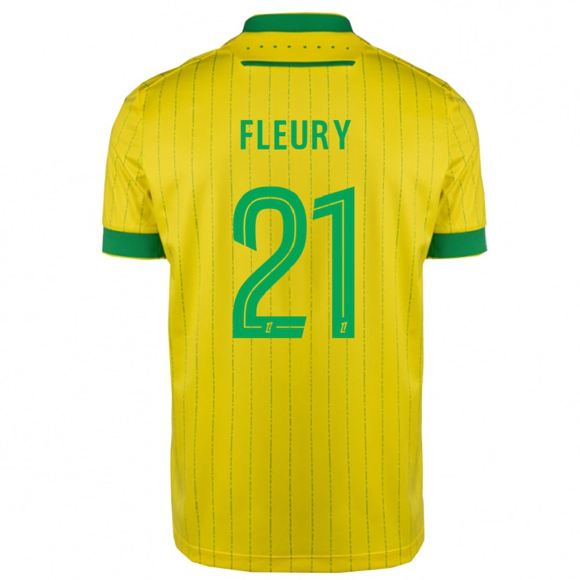 Danxen Mulher Camisola Louise Fleury #21 Amarelo Verde Principal 2025/26 Camisa