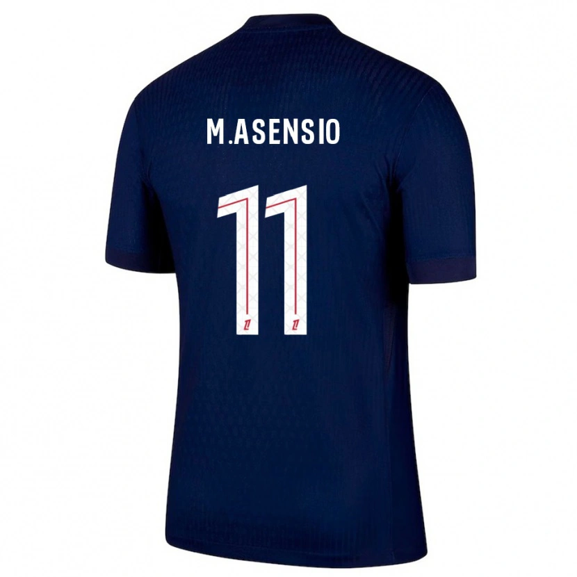 Danxen Mulher Camisola Marco Asensio #11 Azul Marinho Vermelho Principal 2025/26 Camisa