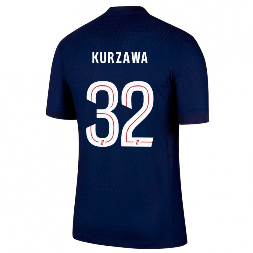Danxen Mulher Camisola Layvin Kurzawa #32 Azul Marinho Vermelho Principal 2025/26 Camisa