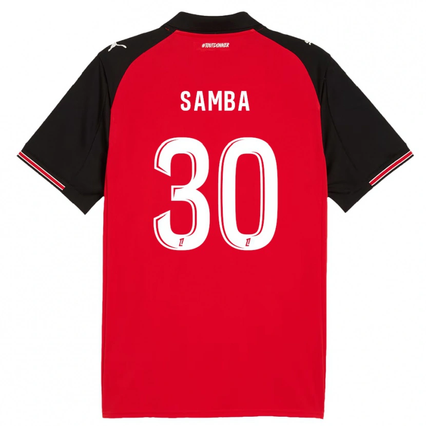 Danxen Mulher Camisola Brice Samba #30 Vermelho Preto Principal 2025/26 Camisa