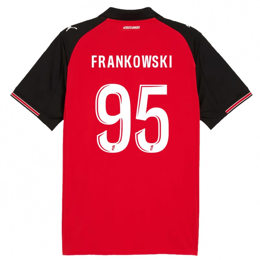 Danxen Mulher Camisola Przemyslaw Frankowski #95 Vermelho Preto Principal 2025/26 Camisa