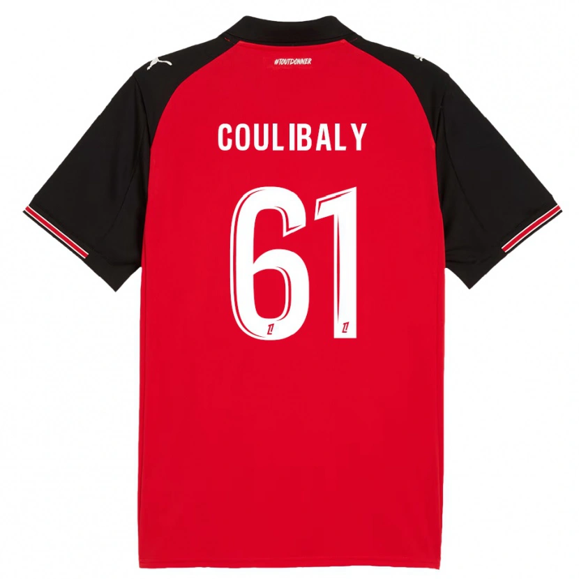 Danxen Mulher Camisola Joël-Emmanuel Coulibaly #61 Vermelho Preto Principal 2025/26 Camisa