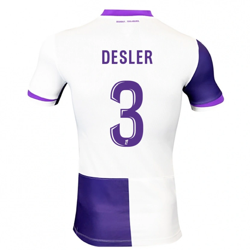 Danxen Mulher Camisola Mikkel Desler #3 Roxo Branco Principal 2025/26 Camisa