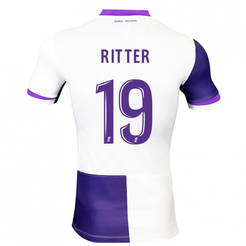 Danxen Mulher Camisola Morgane Ritter #19 Roxo Branco Principal 2025/26 Camisa