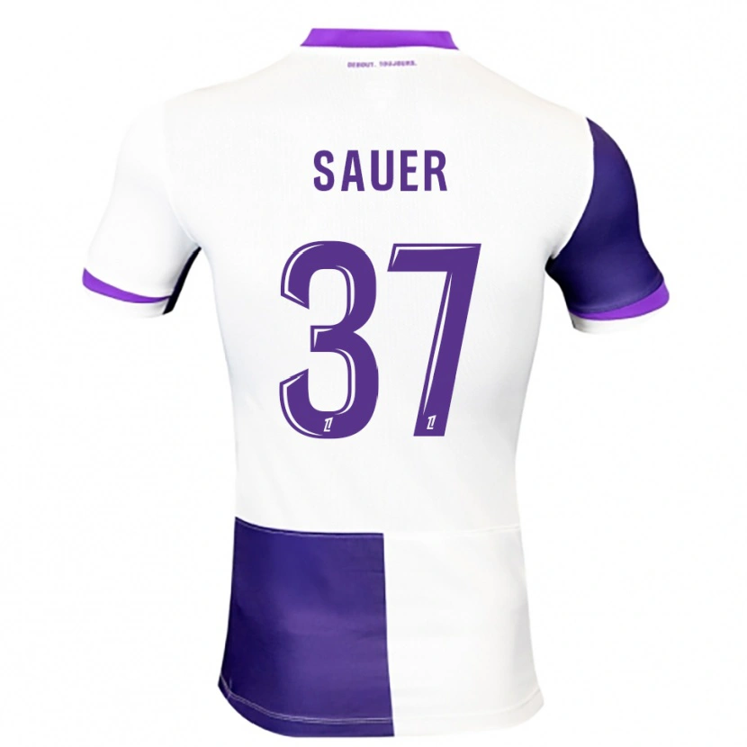 Danxen Mulher Camisola Mario Sauer #37 Roxo Branco Principal 2025/26 Camisa