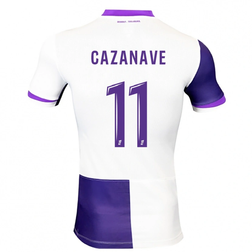 Danxen Mulher Camisola Julie Cazanave #11 Roxo Branco Principal 2025/26 Camisa