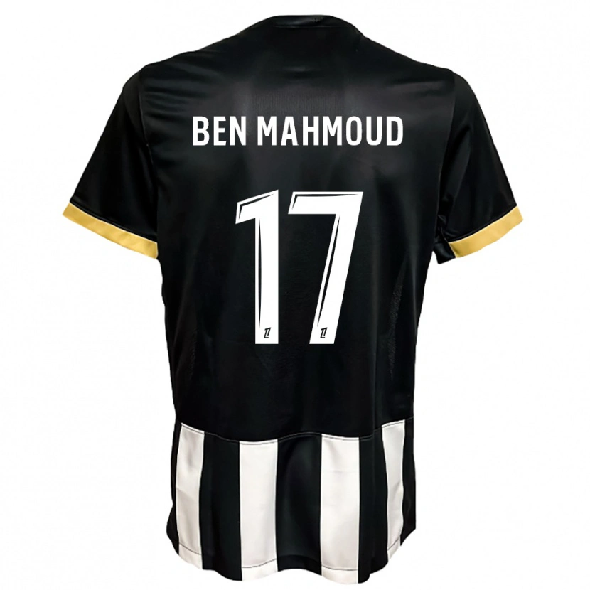 Danxen Mulher Camisola Yessine Ben Mahmoud #17 Preto Branco Principal 2025/26 Camisa