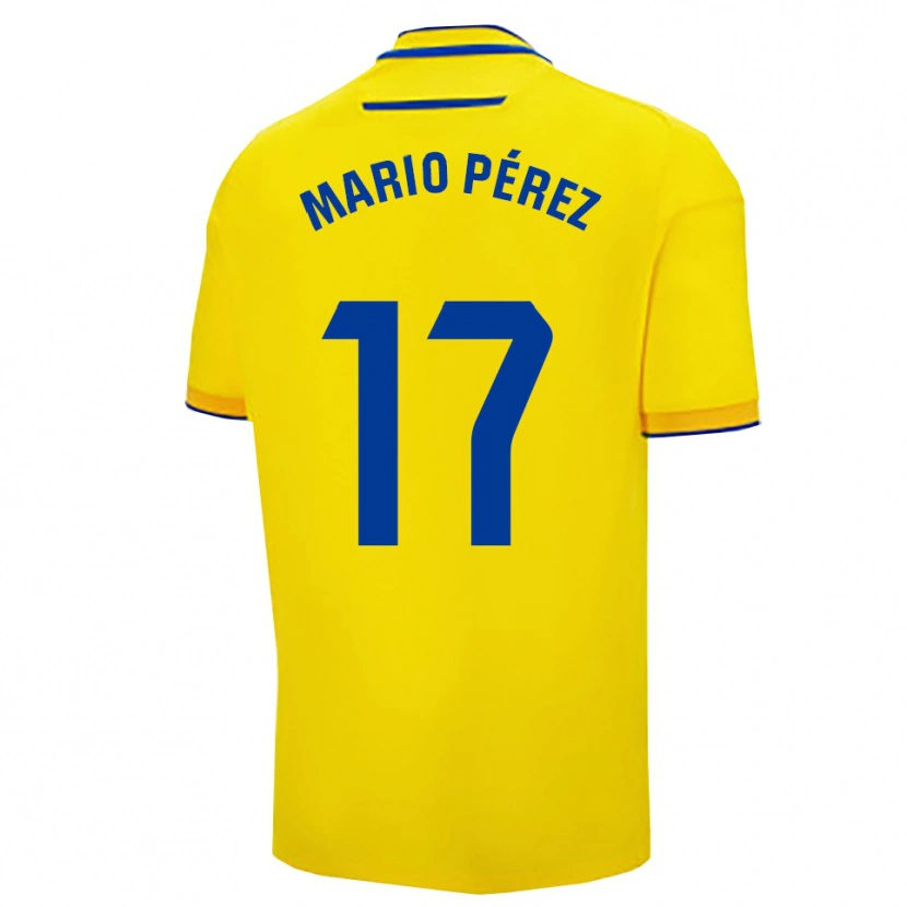 Danxen Mulher Camisola Mario Pérez #17 Amarelo Marinho Principal 2025/26 Camisa