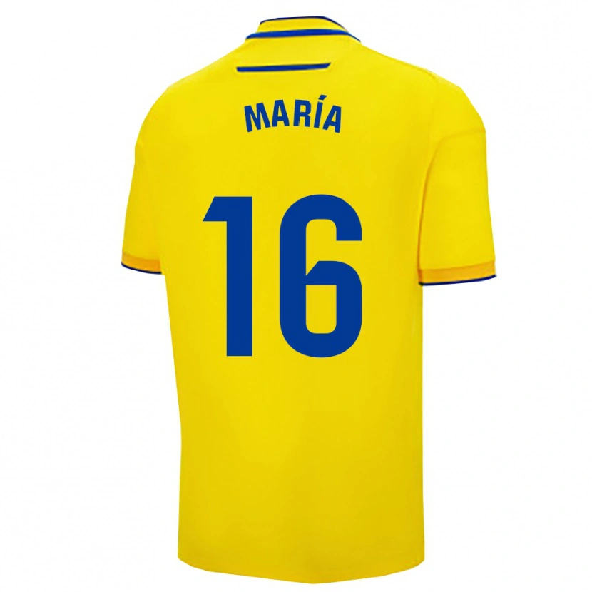 Danxen Mulher Camisola María Llorente #16 Amarelo Marinho Principal 2025/26 Camisa