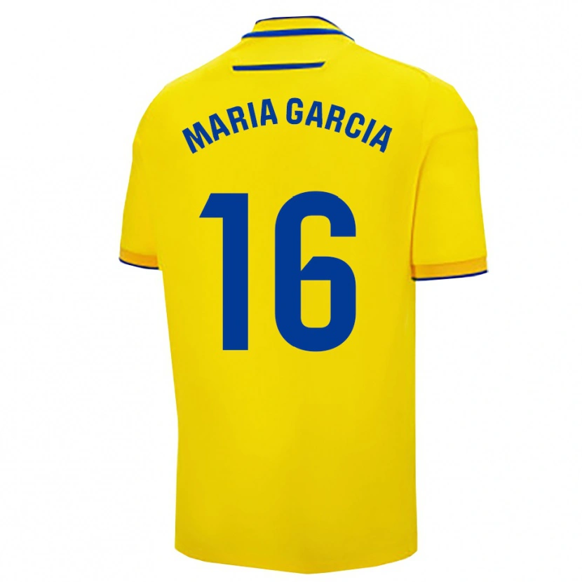 Danxen Mulher Camisola Maria García Fernández #16 Amarelo Marinho Principal 2025/26 Camisa