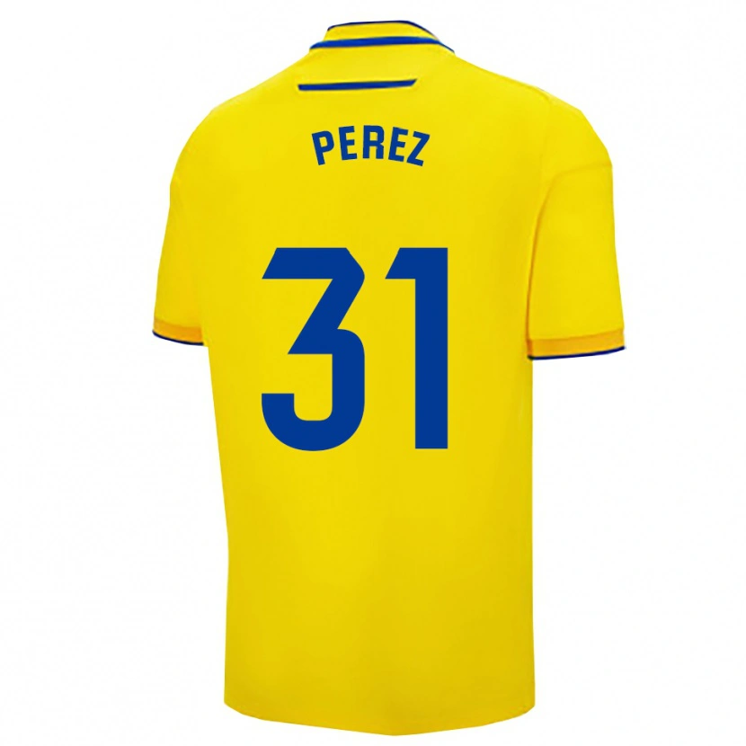 Danxen Mulher Camisola Ángel Pérez #31 Amarelo Marinho Principal 2025/26 Camisa