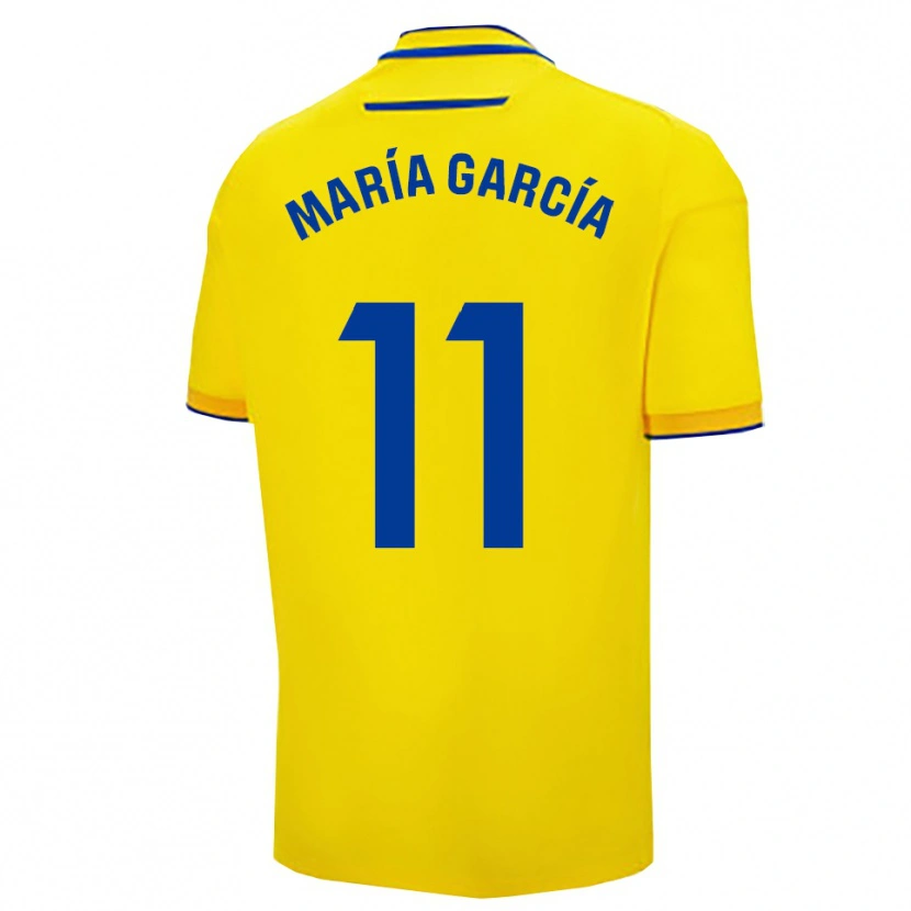 Danxen Mulher Camisola María García Villega #11 Amarelo Marinho Principal 2025/26 Camisa