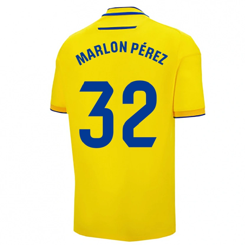 Danxen Mulher Camisola Marlon Pérez #32 Amarelo Marinho Principal 2025/26 Camisa