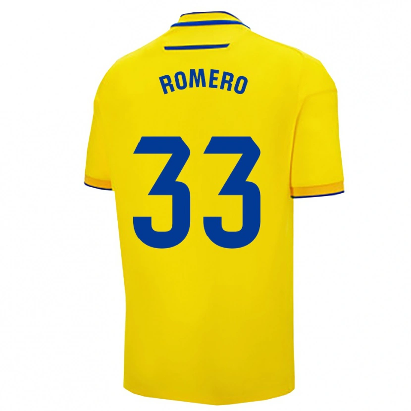 Danxen Mulher Camisola Saúl Romero #33 Amarelo Marinho Principal 2025/26 Camisa