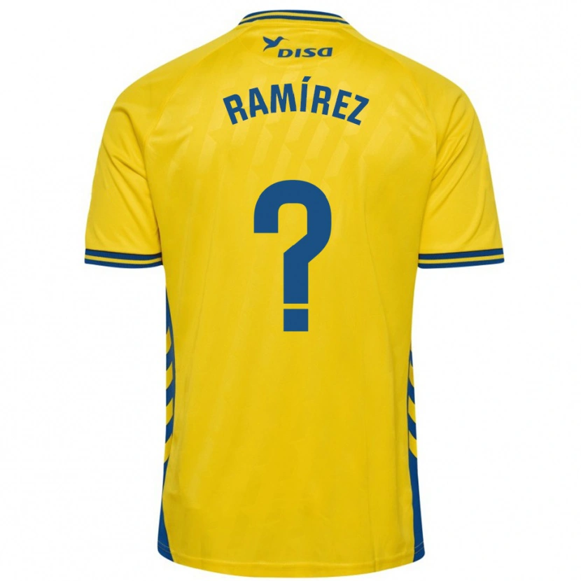 Danxen Mulher Camisola Daniel Ramírez #0 Amarelo Azul Principal 2025/26 Camisa