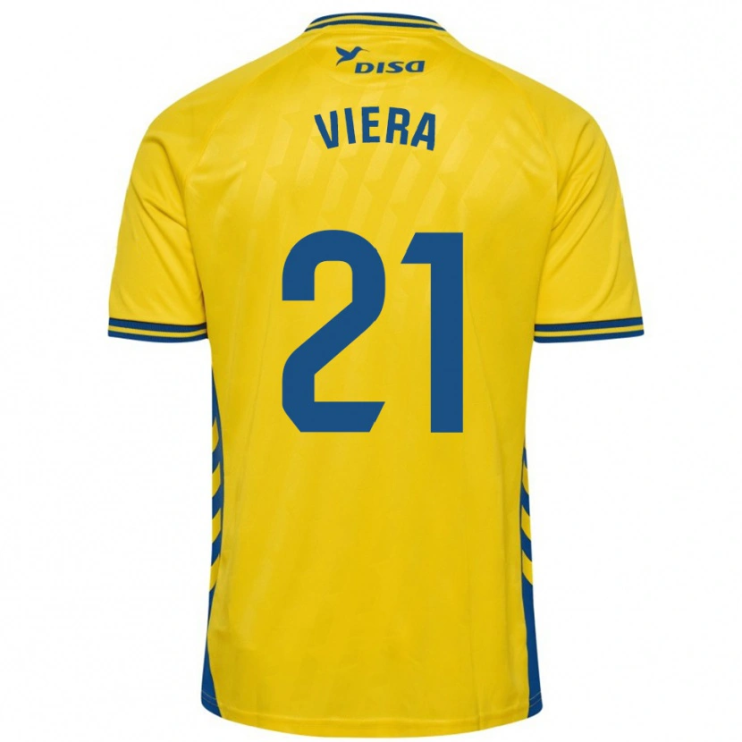 Danxen Mulher Camisola Jonathan Viera #21 Amarelo Azul Principal 2025/26 Camisa