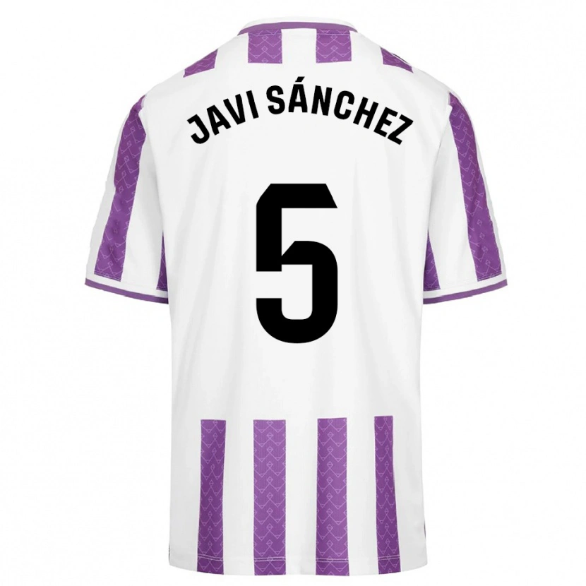 Danxen Mulher Camisola Javi Sánchez #5 Roxo Branco Principal 2025/26 Camisa