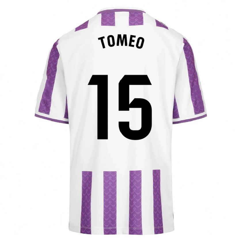 Danxen Mulher Camisola Pablo Tomeo #15 Roxo Branco Principal 2025/26 Camisa
