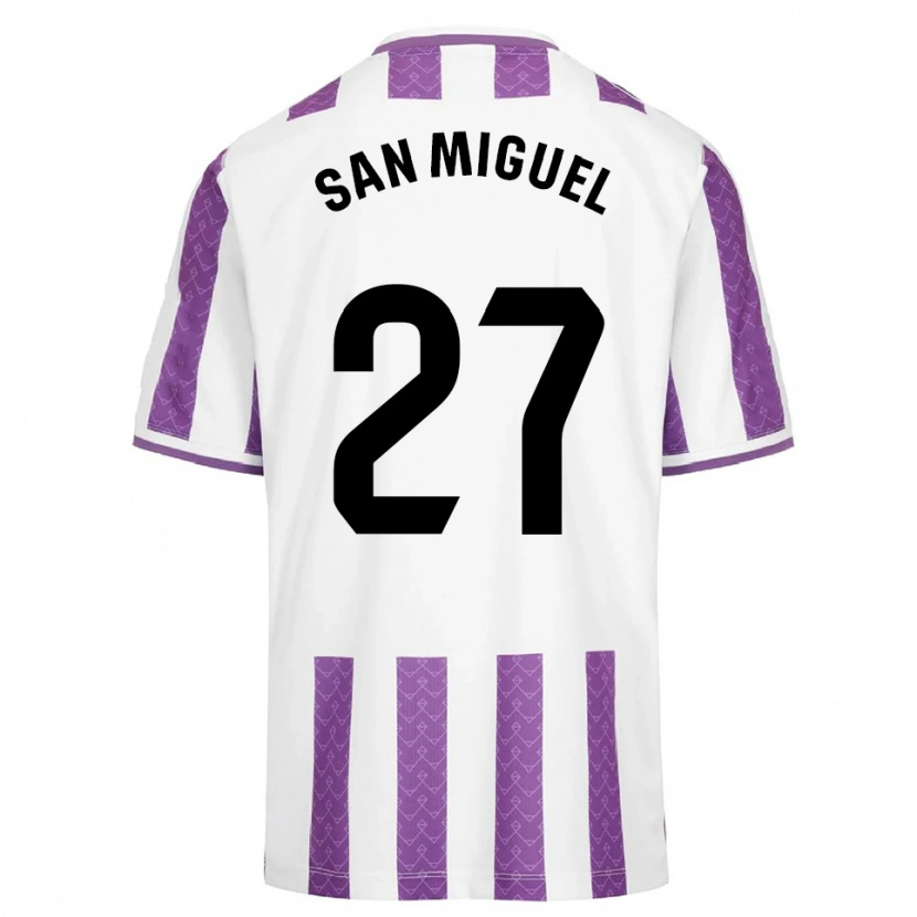 Danxen Mulher Camisola Yago San Miguel #27 Roxo Branco Principal 2025/26 Camisa