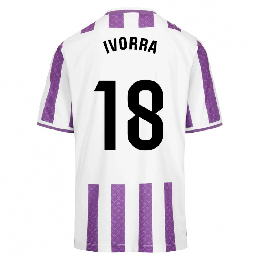Danxen Mulher Camisola Iker Ivorra #18 Roxo Branco Principal 2025/26 Camisa