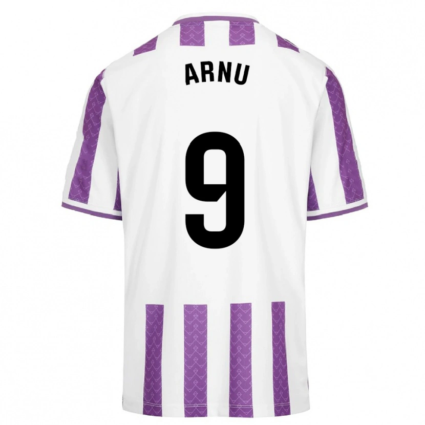 Danxen Mulher Camisola Adrián Arnu #9 Roxo Branco Principal 2025/26 Camisa
