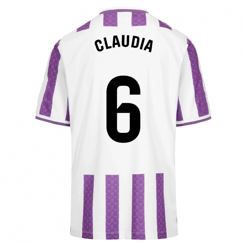 Danxen Mulher Camisola Claudia Gómez Villagrá #6 Roxo Branco Principal 2025/26 Camisa