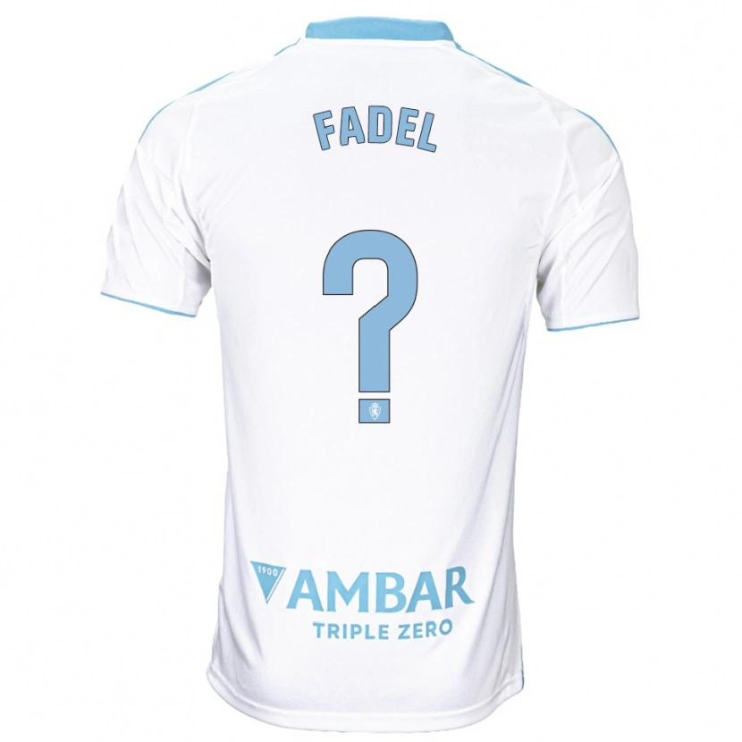 Danxen Mulher Camisola Ismael Fadel #0 Branco Azul Celeste Principal 2025/26 Camisa