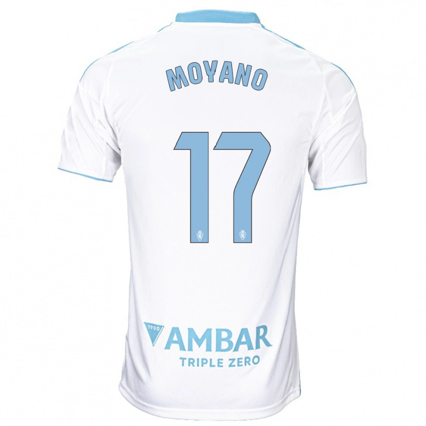 Danxen Mulher Camisola Sebas Moyano #17 Branco Azul Celeste Principal 2025/26 Camisa