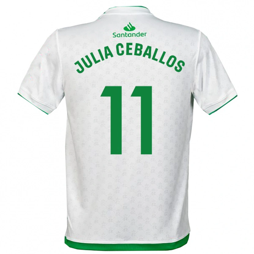 Danxen Mulher Camisola Julia Ceballos Carrancio #11 Verde Branco Principal 2025/26 Camisa