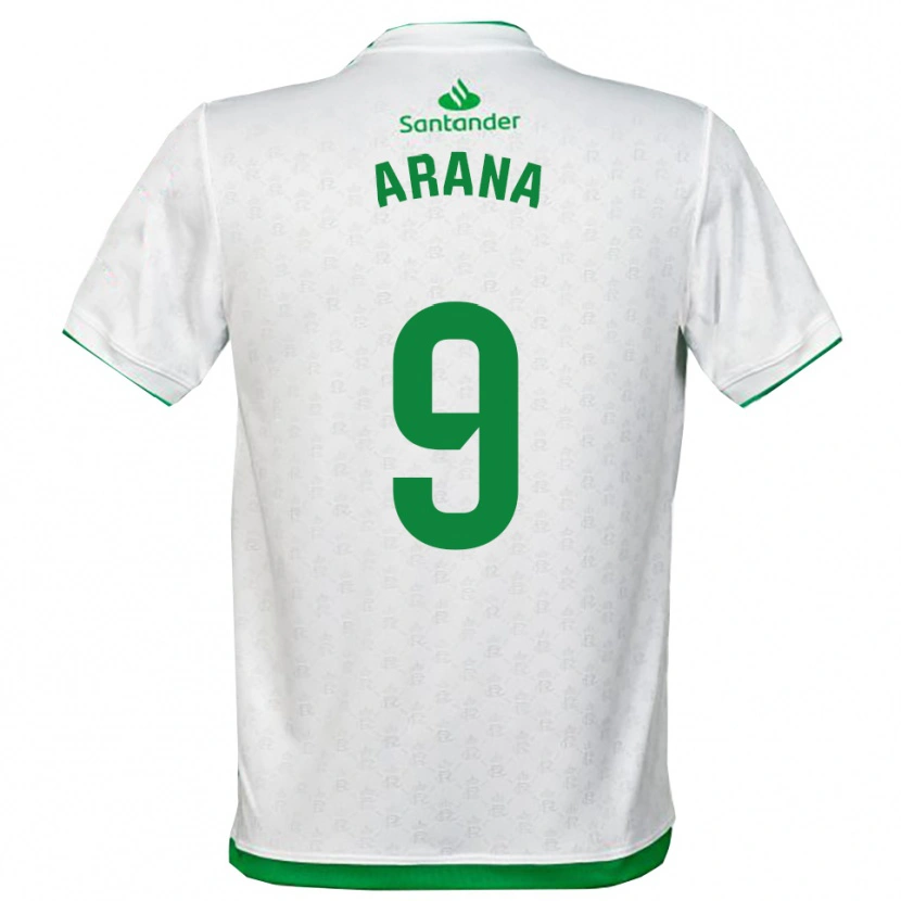 Danxen Mulher Camisola Juan Carlos Arana #9 Verde Branco Principal 2025/26 Camisa