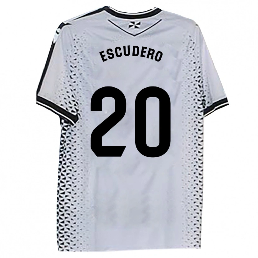 Danxen Mulher Camisola Andy Escudero #20 Branco Preto Principal 2025/26 Camisa