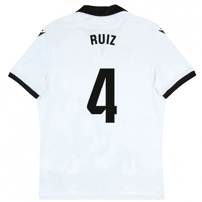 Danxen Mulher Camisola Dani Ruiz #4 Branco Preto Principal 2025/26 Camisa