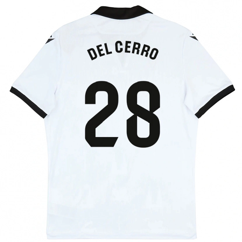 Danxen Mulher Camisola Saúl Del Cerro #28 Branco Preto Principal 2025/26 Camisa