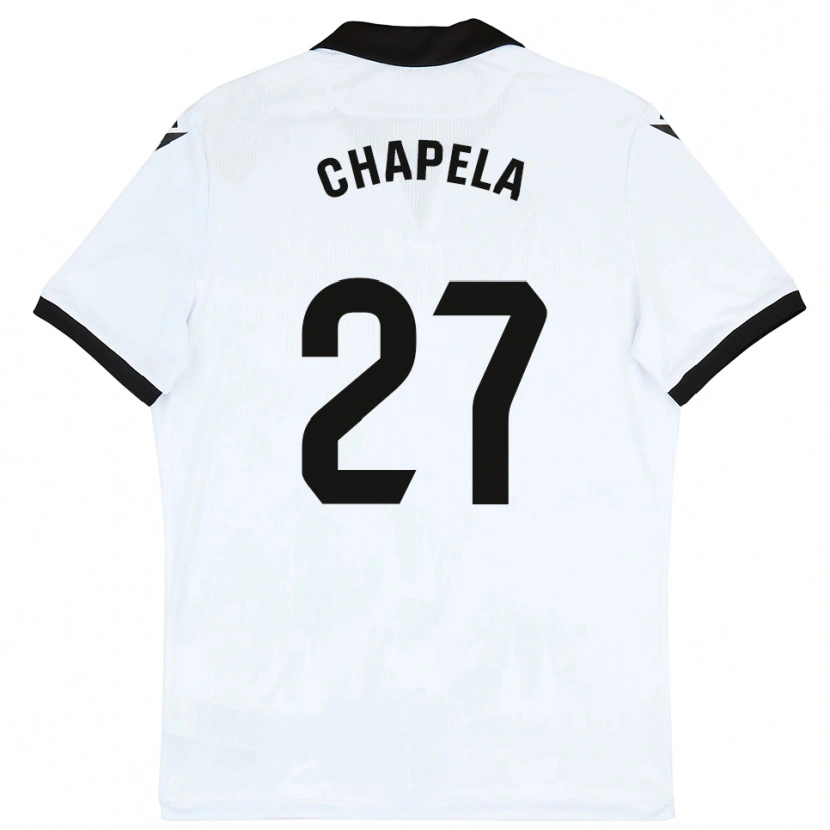 Danxen Mulher Camisola Iván Chapela #27 Branco Preto Principal 2025/26 Camisa