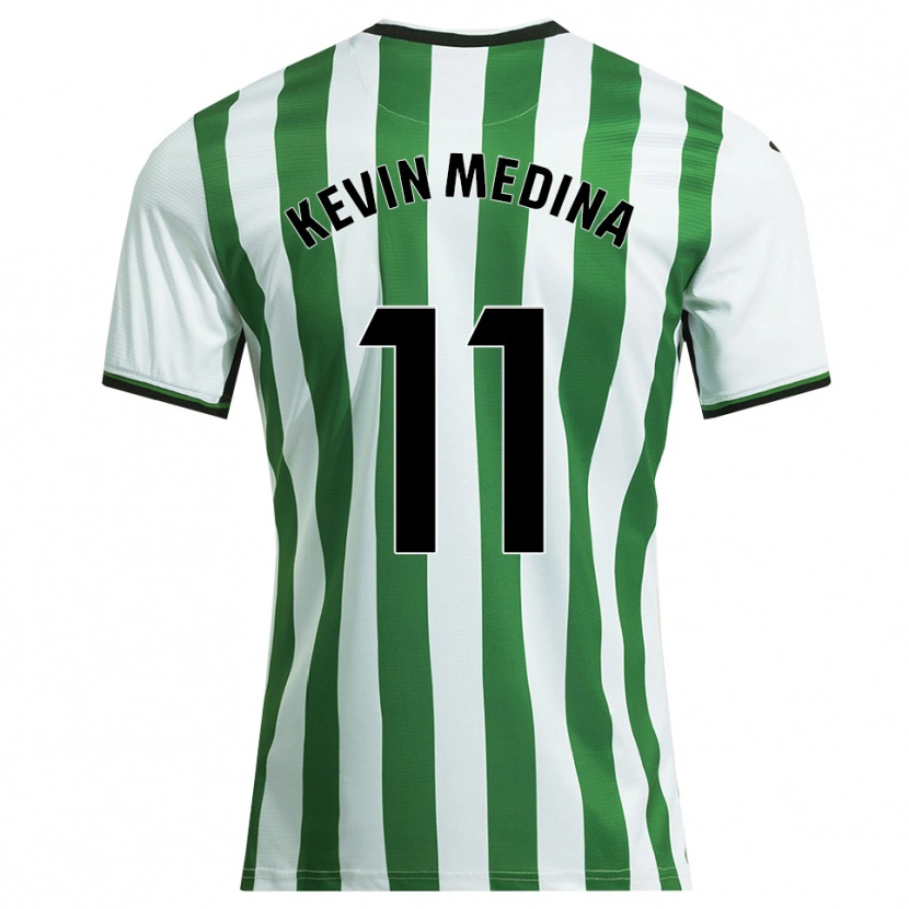 Danxen Mulher Camisola Kevin Medina #11 Branco Verde Principal 2025/26 Camisa