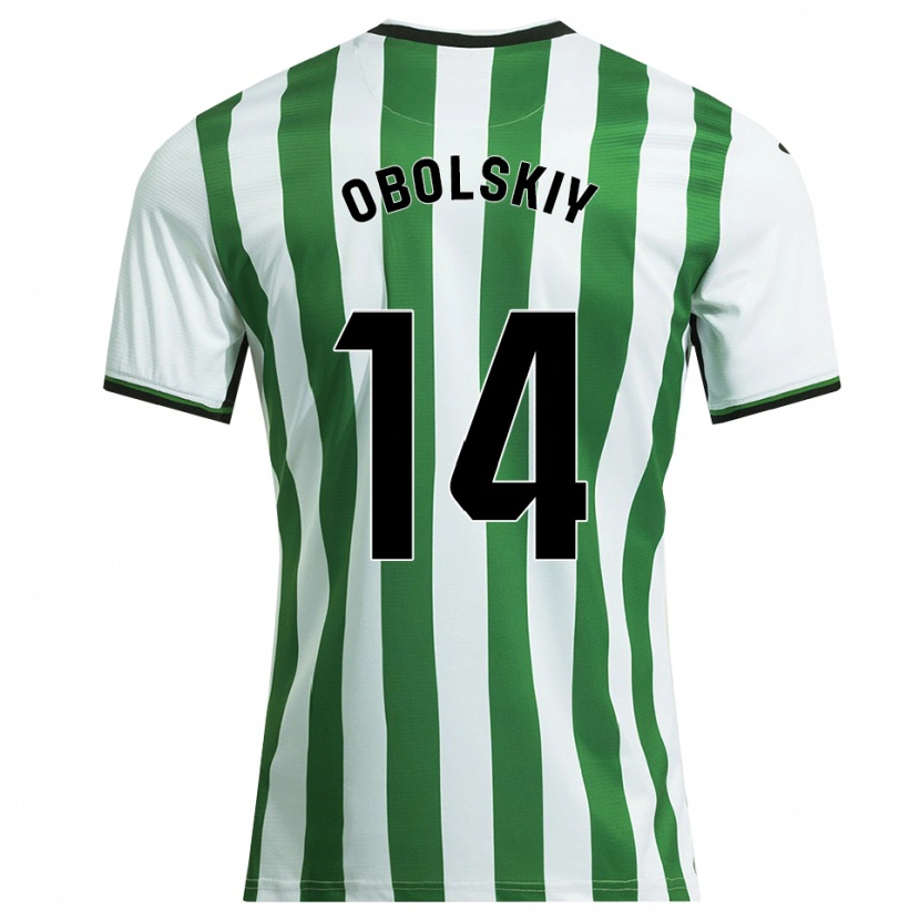Danxen Mulher Camisola Nikolay Obolskiy #14 Branco Verde Principal 2025/26 Camisa