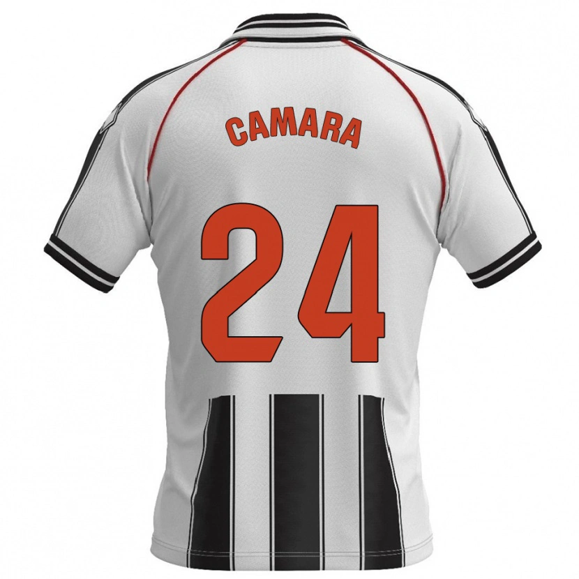 Danxen Mulher Camisola Ousmane Camara #24 Branco Preto Principal 2025/26 Camisa