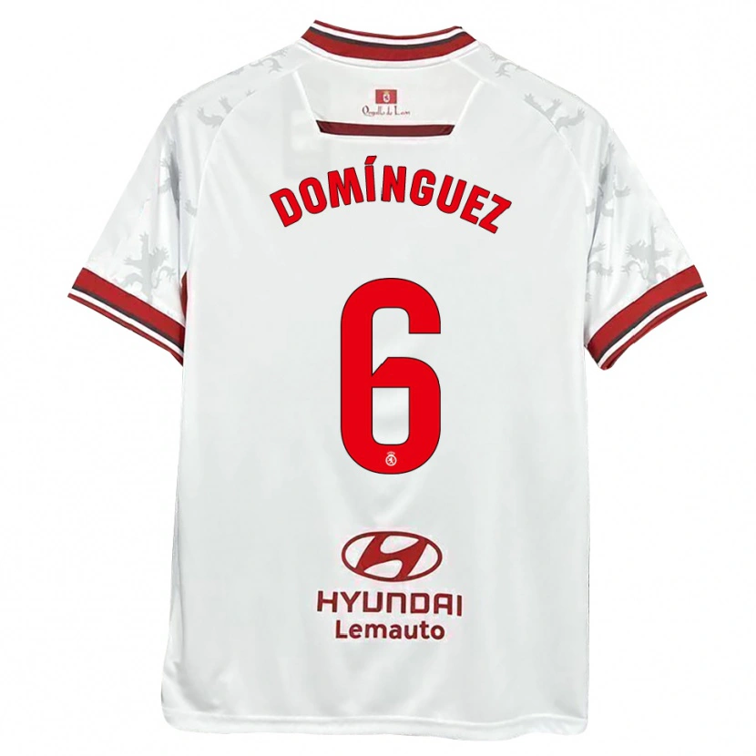 Danxen Mulher Camisola Jairo Domínguez #6 Branco Vermelho Principal 2025/26 Camisa