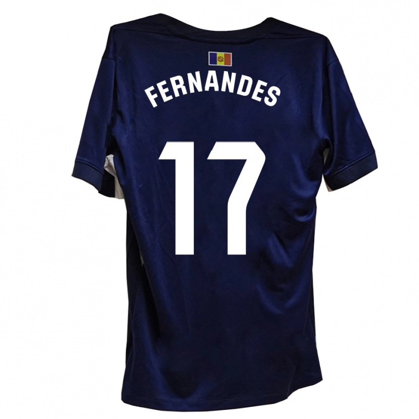Danxen Mulher Camisola Saúl Fernandes #17 Azul Marinho Branco Principal 2025/26 Camisa
