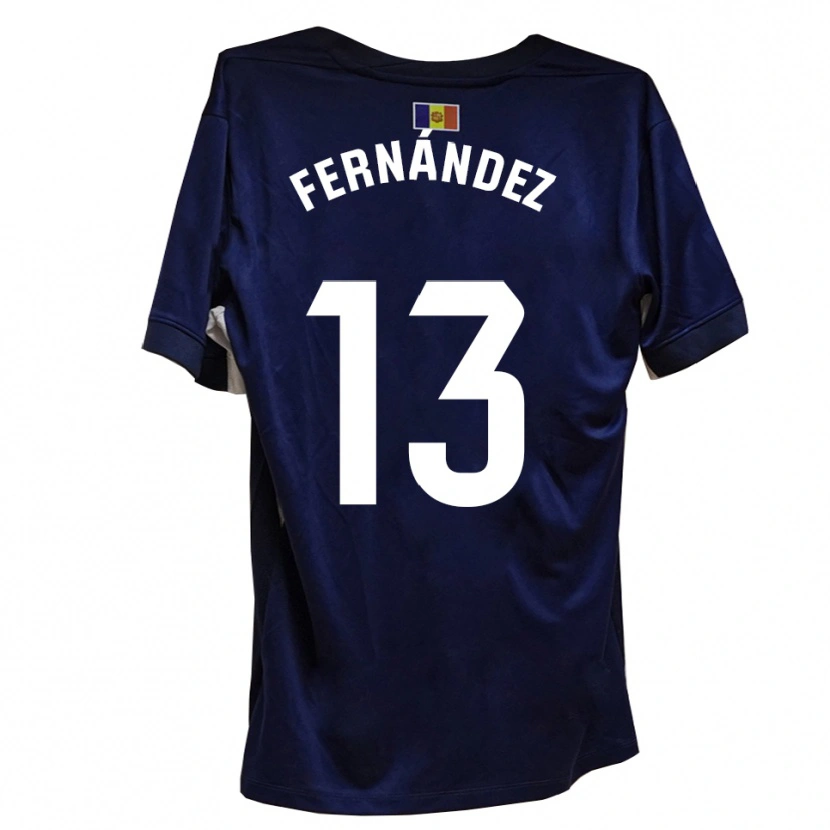 Danxen Mulher Camisola Ferran Fernández #13 Azul Marinho Branco Principal 2025/26 Camisa