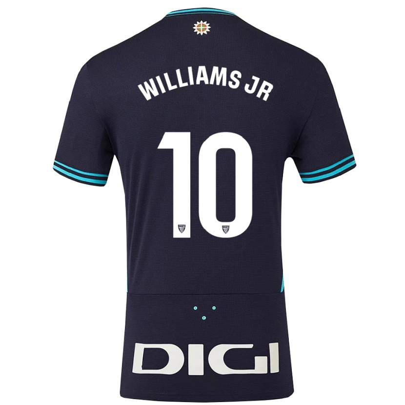 Danxen Mulher Camisola Nico Williams #10 Azul Marinho Azul Celeste Alternativa 2025/26 Camisa